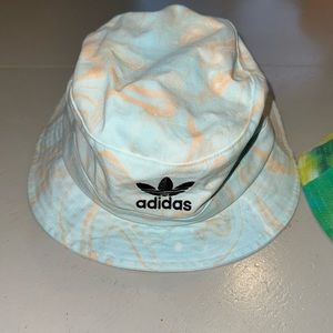 Adidas bucket hat tie dye teal and orange